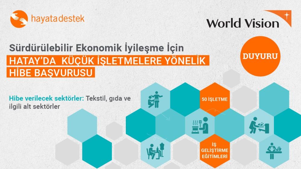 Hayata Destek ve World Vision International’dan Hatay'daki Küçük İşletmelere Hibe Programı Desteği
